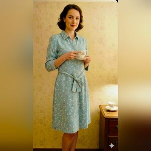 Vintage The Tog Shop Blue Floral Dress